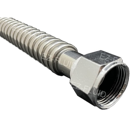 Ez-Fluid 1-1/4inFIP x 1inFIP x 18in Full Port S.S. Corrugated Water Heater Supply Line Connector EZA14WHR18
